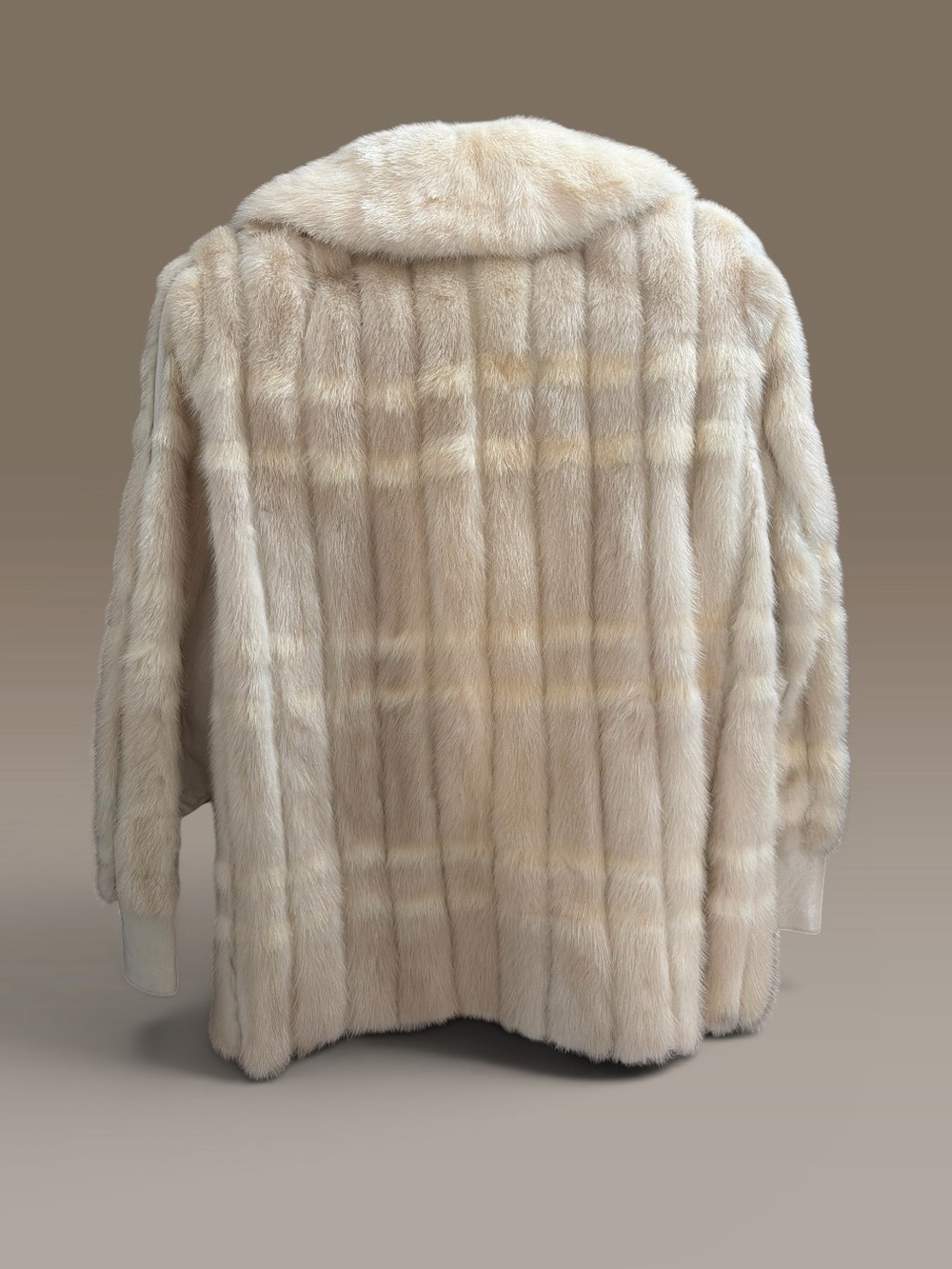 Vintage Mink Fur & Leather Coat Cream Color Size M - Picture 5 of 11